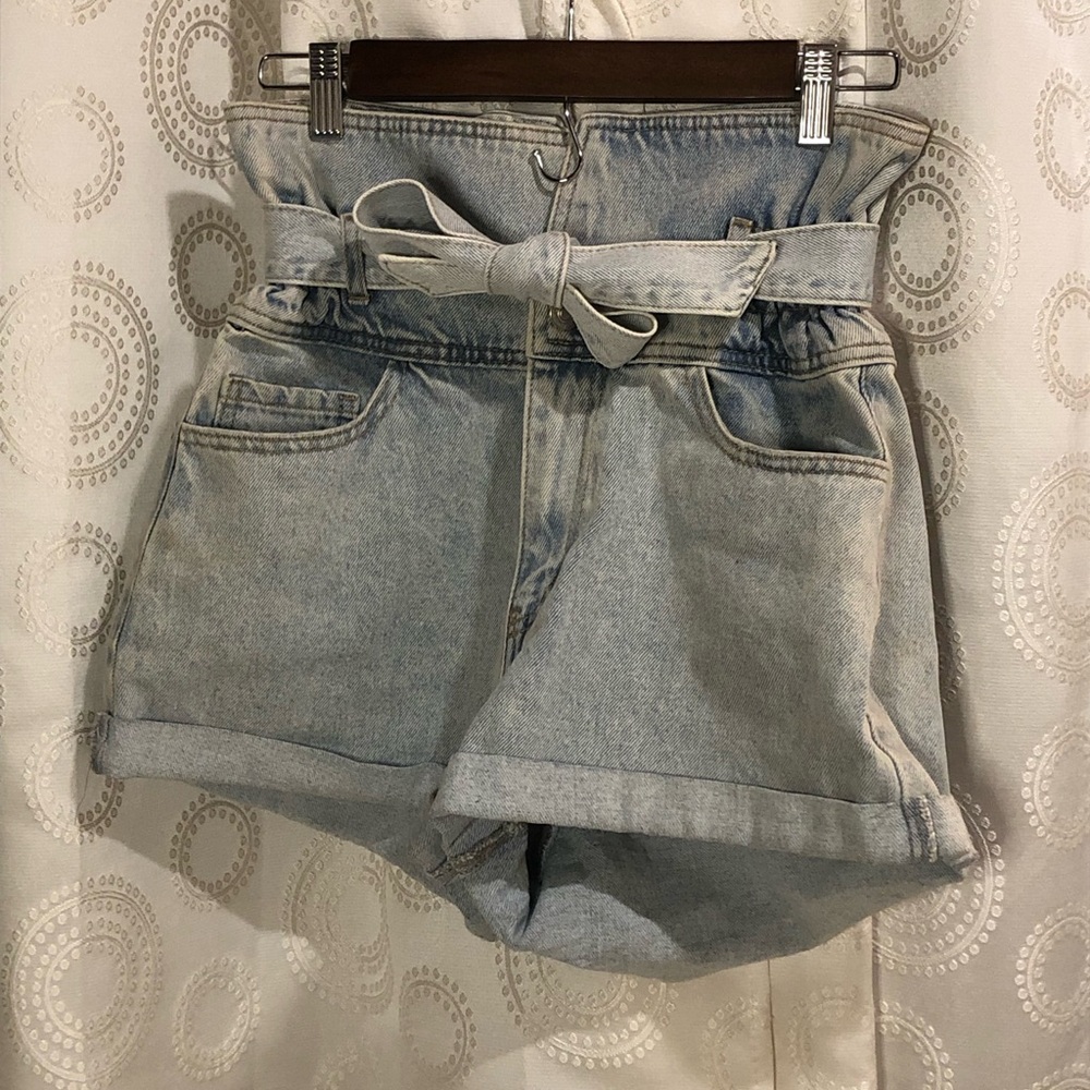 Forever 21 Light Blue High-Waisted Denim Shorts